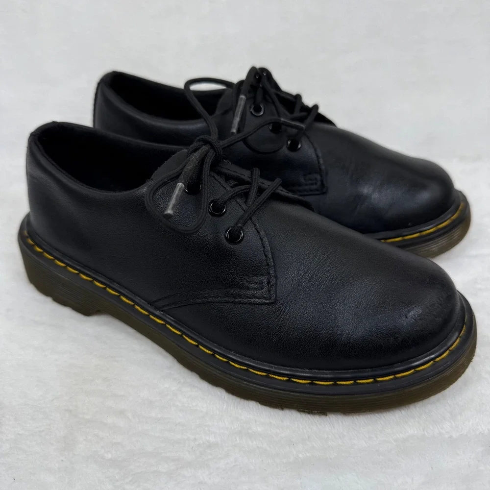Dr. Martens 1461 Junior Black‎ Leather Lace Up Oxford Shoes Kids Classic Sz 2
